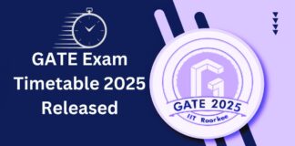 GATE Exam Timetable 2025 Released by IIT Roorkee