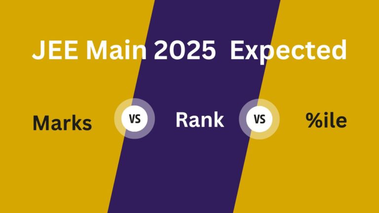 JEE Main Marks vs Percentile vs Rank 2025, Expected Subject Wise Marks ...