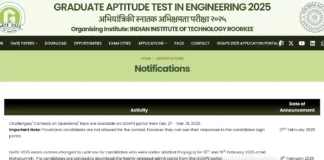 GATE 2025 Response Sheet Out at GOAPS portal