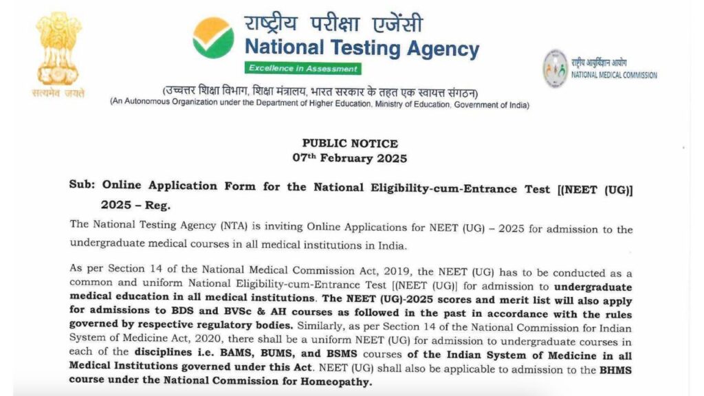 NEET UG Registration 2025 Out