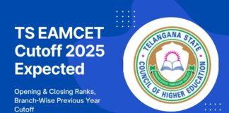 TS EAMCET Cutoff 2025 Expected